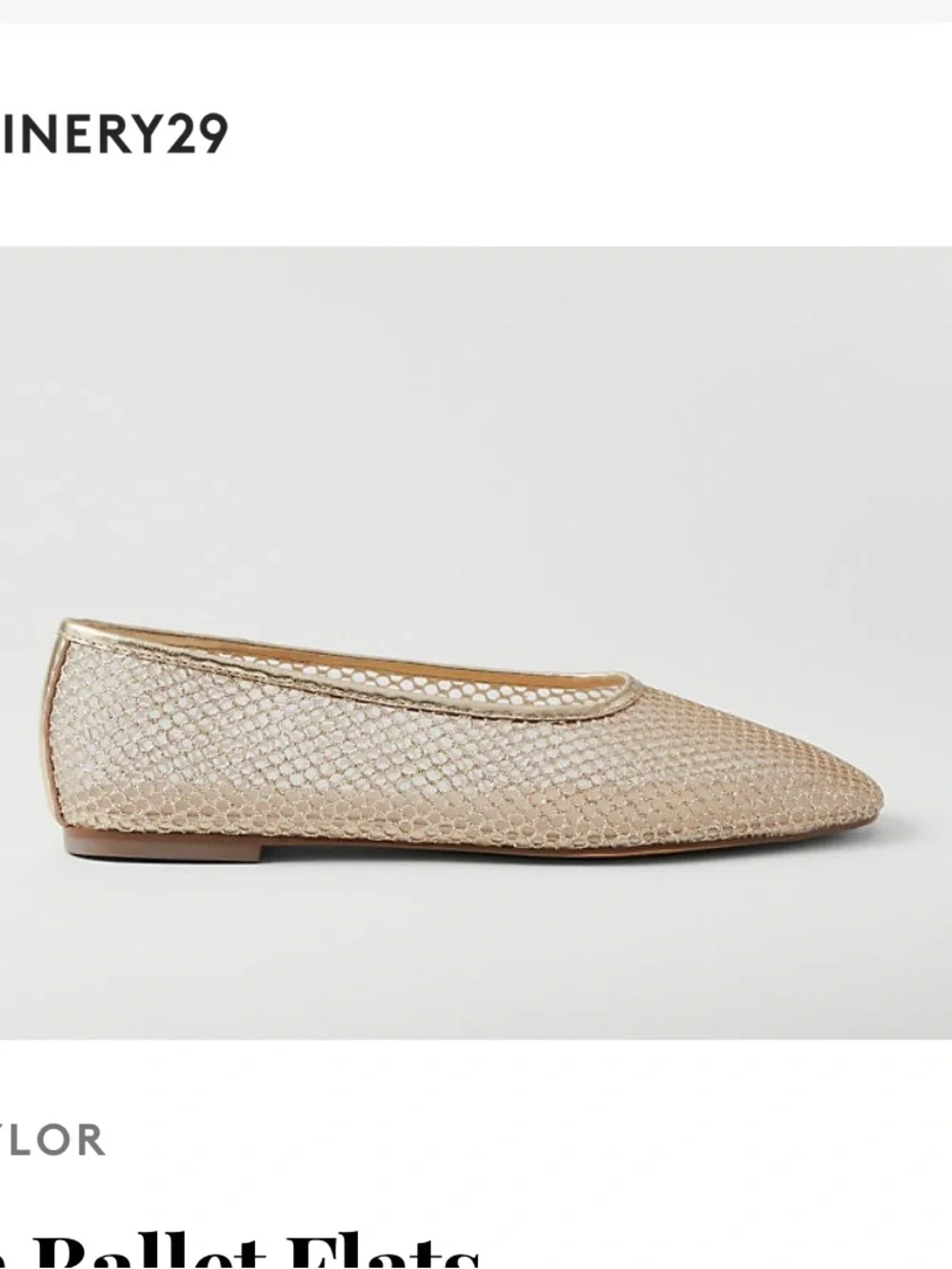 Ann Taylor Gold Glitter Mesh Ballet Flats NWOT